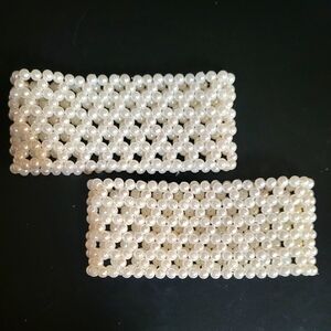 Vintage faux pearl cuff bracelets